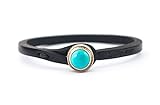 Tulsi Ginger Wrap Bracelet by Genuine Italian Vegetable-Tanned Leather With Turquoise Stone Closure | Handmade In Italy
