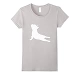 Womens French Bulldog Yoga T-Shirt Large Silver