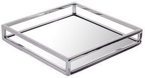 Napkin Holder - Small Square Mirrored Flat Stainless Steel For Tables by Pizzazz