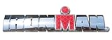 Ironman Premier Metal Auto Emblem - Chrome Text Logo w/ Red M