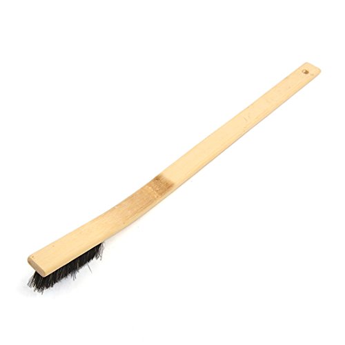 uxcell Universal Wooden Curved Long Handle Bar Brush Washing Cleaning Tool for Car Vehicle