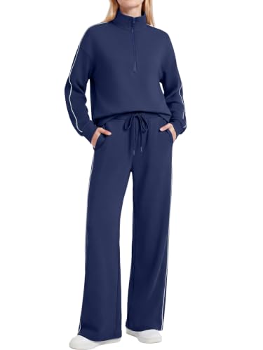 Casly Lamiit 2 Piece Sets for Women 1/2 Zip Fall Sweatpants Casual Outfits at Amazon