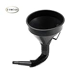 U-BCOO Multi-fFunctional Plastic Funnel Oil Funnel with Flexible Extension Nozzle for Cars and Motorcycles, Engine Oil, Liquid, Diesel, Kerosene and Gasoline (2PC Funnel)