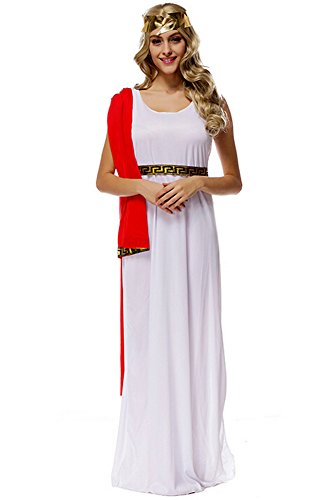 Wecos Women's Halloween Dress Athena Goddess Cosplay Gown