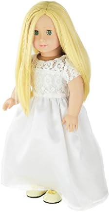 WorldWide Selection WWS Toy - Doll Clothes and Accessories For 18 inch Dolls Such as American Girl Doll Accessories,Wedding Set Includes 2 Pieces - X1 White Wedding Dress and X1 Shining Shoes