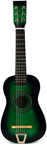 Fun Factory Classic Acoustic Beginners Children's Kid's 6 Strings Toy Guitar Instrument w/ Guitar Pick, Extra Guitar String (Green)