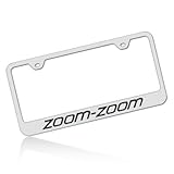 Au-tomotive Gold Mazda Zoom-Zoom License Plate Frame,Silver,12