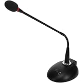 Monoprice Commercial Audio Desktop Paging Microphone with On/Off Button (No Logo),Black
