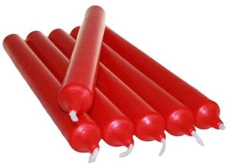 REQUISITE NEEDS Pack of 10 x Colourful Paraffin Wax Dinner Stick Candles (Red)… — image 1