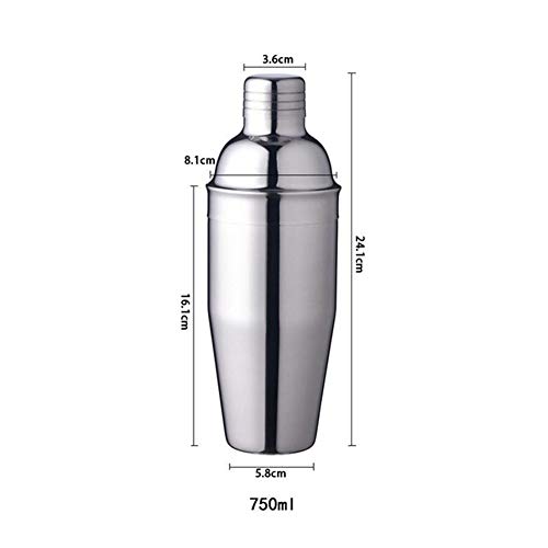 H-ei 5 PC-Cocktail Shaker Set Edelstahl Bar Kit: Shaker Tins, Sieb, Doppel Jigger, Rührlöffel, Eiszange – Bild 3