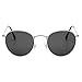 Small Round Vintage Mirror Lenses UV Protection Unisex Sunglasses by HMIAO (Silver Frame, Black) ...