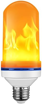 Kiitoo Flame Light Bulb 3 Modes Led Flickering Flame Bulb E26 2300k Atmosphere Flame Bulb 105pcs 2835 Beads Fire Effect Lamp Decorative for Home/ Bar/ Restaurant/ Holidays (White)