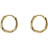 UELSTA Twisted Hoop Earrings for Women Sustainable 14K Gold Plated Recycled Brass Hypoallergenic 925 Sterling Silver Posts PVD Coated Minimalist & Textured 14mm