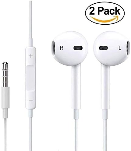 Luoxa Earphones/Earbuds/Headphones Stereo Mic Remote Control Compatible with Apple iPhone 6s/plus/6/5s/se/5c/ipad 3.5 mm (White)