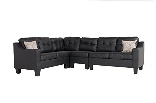 Oliver and Smith Fur_s295blackleather_Prime Sectional Sofa Black