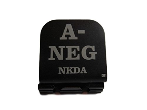 A- NEG Blood Type Laser Etched Hat Clip Black