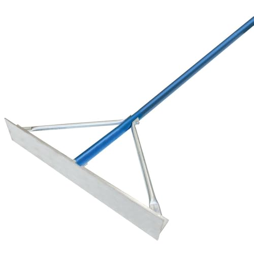 30" Magnesium No Teeth Rake w/7' Blue Aluminum Hdl