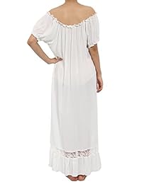Latuza Pijama de dama camisón al hombro estilo victoriano