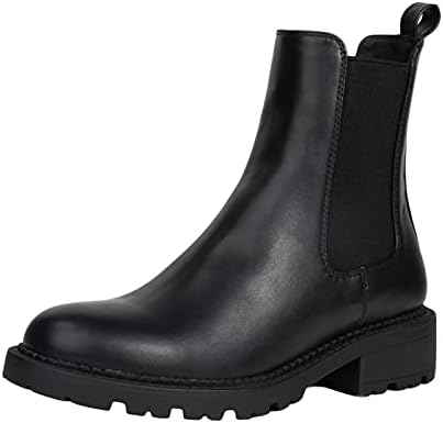 DREAM PAIRS Women's Chelsea Platform Boots Elastic Chunky Heel Lug So