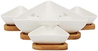 Fern Triangle Chip and Dip Serving Set_White_Free Size