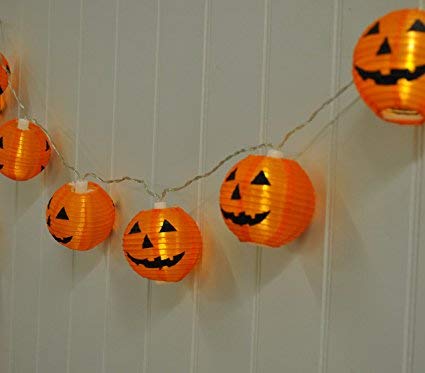 10 Orange LED Light Pumpkin String Fairy Lights Halloween House Home Party Decoration