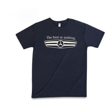Mercedes Benz Grill T-Shirt-Heather Navy-Size Large
