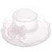 IL Caldo Women's Kentucky Derby Sun Hat Fascinator Flowers Wide Brim Gauze Hat Headdress,White