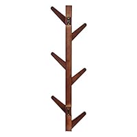 Accuyc Sturdy Wooden Coat Rack Stand, 6 Hook Wall Mounted Natural Bamboo Wood Tree Branch Design Coat Rack for Clothes Hats and Bags (Branch Coat Stand BW)