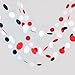 Bobee Black and White Paper Garland Party Decorations, 14 feet pre-Sewn Single Strand of 58 dots