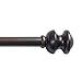 Kenney Kendall Knob Window Curtain Rod, Adjustable Curtain Rod for Windows 48 to 86 Inches, Extendable Curtain Rod Set, Antique Rust Brown Curtain Rod