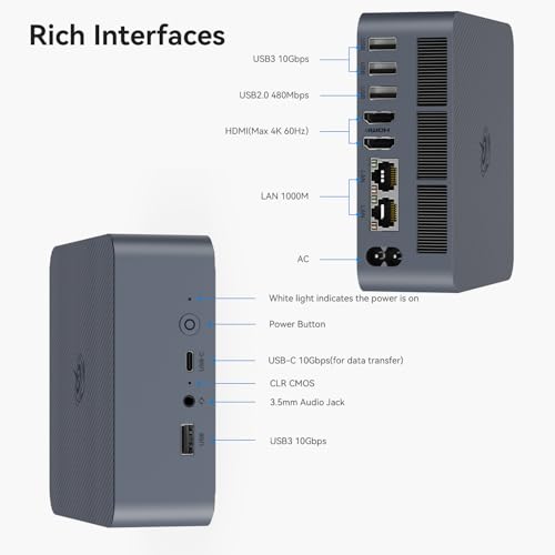 Beelink EQi13 Mini PC Windows 11 Pro, Intel Core i5 13500H (12C/16T, up to 4.7GHz), 16GB DDR4 500GB M.2 PCIe4.0 SSD Mini Computer, 4K Dual Display/HDMI/Type-C/WiFi 6/BT5.2/Dual Gigabit LAN