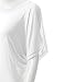 TWINTH Drape Tunic Top Plus Size Loose Fit Cut Out Off Shoulder White 3XL