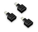 Cellularize Dock Extender (3 Pack, Black) Male to Female Audio, Video Dock Charger Extension for Lifeproof, Otterbox Cases