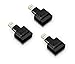 Cellularize Dock Extender (3 Pack, Black) Male to Female Audio, Video Dock Charger Extension for Lifeproof, Otterbox Cases