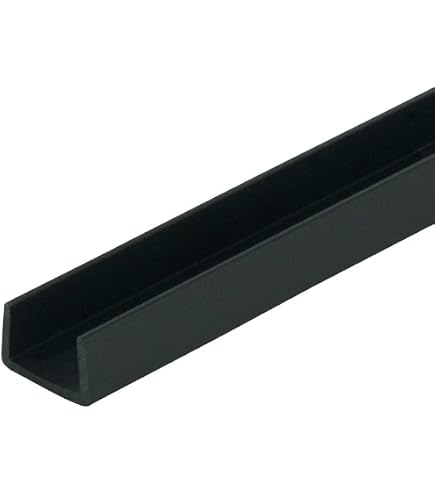 Outwater Plastics Black 3/8'' Styrene Plastic U-Channel/C