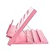 EXERZ Cookbook Stand Wooden Bookrest Cookery Recipe Holder Reading Rest -34 x 24 x 2 cm Adjustable Height - for Kitchen Home Office Book iPad Tablet - Premium Quality Beech Wood (Pink)