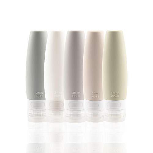 Photo 1 of TSA Certified Portable Silicone Travel Bottle Set, Leak Proof Squeezable Silicon Tubes Travel Size Toiletries Containers, Refillable Travel Accessories for Shampoo Liquids 5 Pack (3 fl. oz)