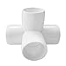 SELLERS360 4Way 1 1/4 in PVC Fittings Corner Cross Elbow 45 90 Degree for Greenhouse Shed Pipe, Tent Connection Tee, Furniture Build Grade SCH40 [Pack of 8]