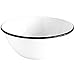 Home Enamelware Serving Bowl, 1.5 quart, Vintage White/Black (Single)