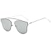 SOJOS Classic Square Metal Frame Sunglasses for Women Men Flat Mirrored Lens SJ1008