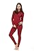 Thermajane Long Johns Thermal Underwear for Women Fleece Lined Base Layer Pajama Set Cold Weather (Small, Red)