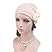 Ever Fairy 3 Colors Chemo Cancer Head Scarf Hat Cap Ethnic Cloth Print Turban Headwear Women Stretch Flower Muslim Headscarf (3 Colors Back-H1)