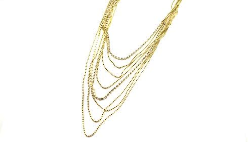 Multi strand Chain Necklace With Rhinestones