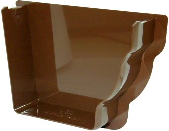 FLOPLAST REN3BR Brown Stopend - Internal L/H REN3 for 110mm Niagara Ogee System