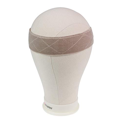 Canvas Block Head Wig Head Set Poly Manikin Mannequin Head with Clamp Display Styling Wig Making Head with Mount Hole (Canvas Head+Head Stand+Wig Grip+T Pins+C Needle+Thread), 22 Inch