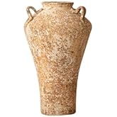 Ceramic Rustic Farmhouse Vase,Extra Large Terra Cotta Vase, Huge Pottery Decorative Flower Vases for Living Room Entryway Table Centerpiece Decor(12.5'' X 7.8'' x 7.8'') (Castle)