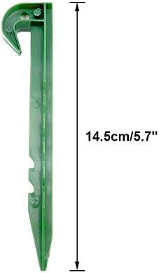 KINGLAKE 30 Pcs 5.8 inch Garden Securing Pegs Garden Hooked Netting Pegs for Fixing Fish Pond Camping Tent Weed Fabric Control (Dark Green) - Image 4