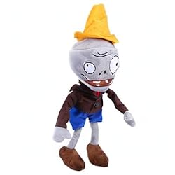 JHESAO 12" PVZ Plush Conehead Zombies Brown Coat