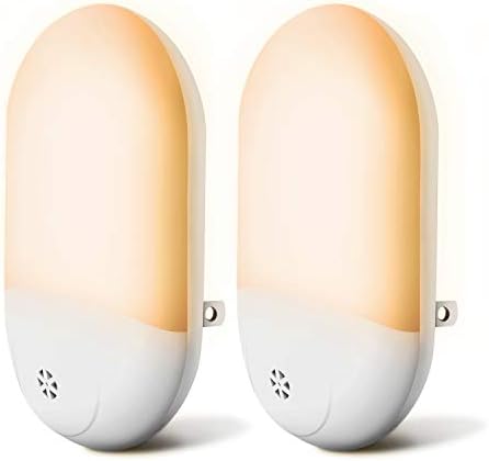 LED Plug in Night Light 2pack - NIAFEYA (2018 New Design) Auto On Off Warm White Lamp with Dusk to Dawn Sensor Light
