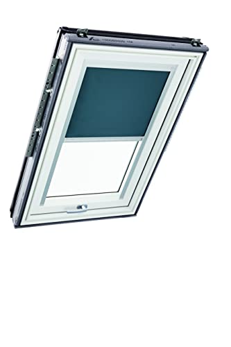 Original Roto Verdunkelungsrollo ZRV - Nahezu vollständige Verdunkelung - Führungsschiene Silber - Dachfenster Baureihe Designo R6/R8, i8 und Classic 64/84 - Größe 094/160 | 09/16 - Farbe Dunkelgrau